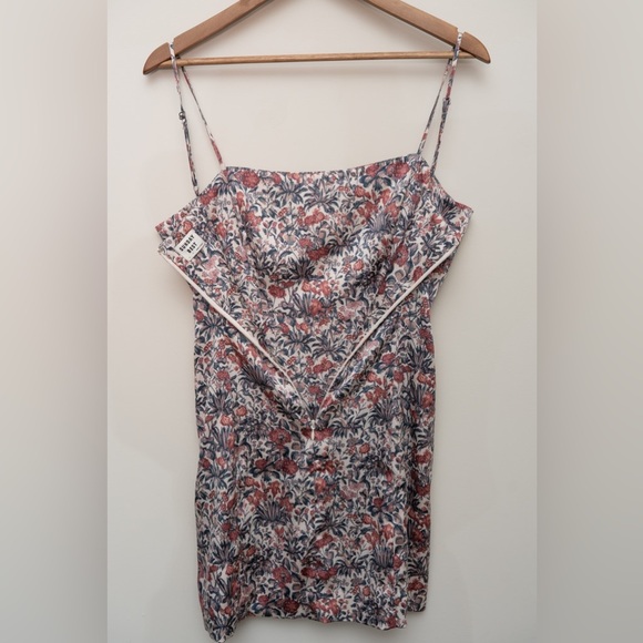 Sunday Best Aritzia Floral Mini Dress Cottagecore Slip Style the satin effect - Picture 5 of 7